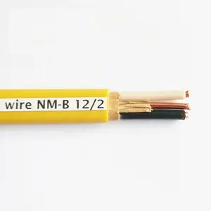 600V 14AWG 12AWG 12/2 14/2 السكنية الصلبة الكابلات النحاسية داخلي سلك كهربائي نوع NM-B الأصفر مع UL شهادة