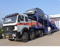 Transporteur de voiture à trois essieux Transport Semi Remorques Cargo Remorque utilitaire Porte-véhicule à double étage Remorques Semi-camion