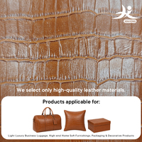Cuir PU gaufré crocodile effet bambou, mat, bicolore, horizontal, grand format, pour bagages, ameublement haut de gamme et emballage