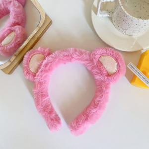 Bandeau en peluche avec oreilles d'ours roses, bandeau de maquillage, bandeau de mode mignon, doux et moelleux, bandeau pour cheveux pour Noël, la Saint-Valentin - Product Image 5