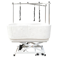 Baignoire Spa Multifonction Luxe pour Animaux de Compagnie en Acier Inoxydable, Fer et Plastique, Douche pour Chien, Utilisation Intérieure, ClearSight CGETL-002 110-240V