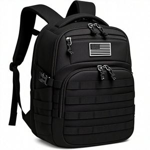 Mochila Táctica de Mezclilla Anti-Robo, Negra, Pequeña, con Forro de Nailon, Unisex - Product Image 1