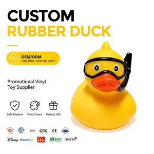 Figurine de <span class=keywords><strong>canard</strong></span> plongeur aventureux en plastique de 10 cm, jouet de bain sonore à presser pour les 5-7 ans, cadeau promotionnel de collection - Product Image 1