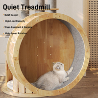 Tour d'activités pour chat de luxe, grande taille, en bois massif et sisal, avec plateforme multi-niveaux, poteau d'exercice, tapis roulant et roue de course