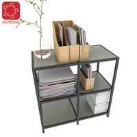 Bibliothèque industrielle vintage à 3 niveaux avec étagères de rangement optimale pour les meubles de bureau à domicile et les étagères