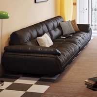 Ensemble de canapé en cuir véritable Sailing Cloud canapé trois places moderne français salon petit appartement canapé à rangée droite