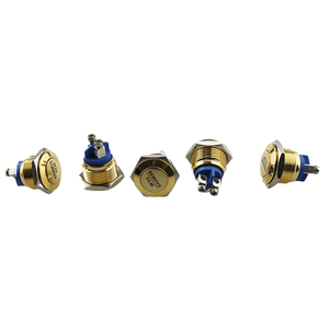 YUMO GQ16F-10/G 16mm 19mm קטן סירה שחור מתכת לדחוף כפתור מתג 12/16/19/22mm פנל - Product Image 6
