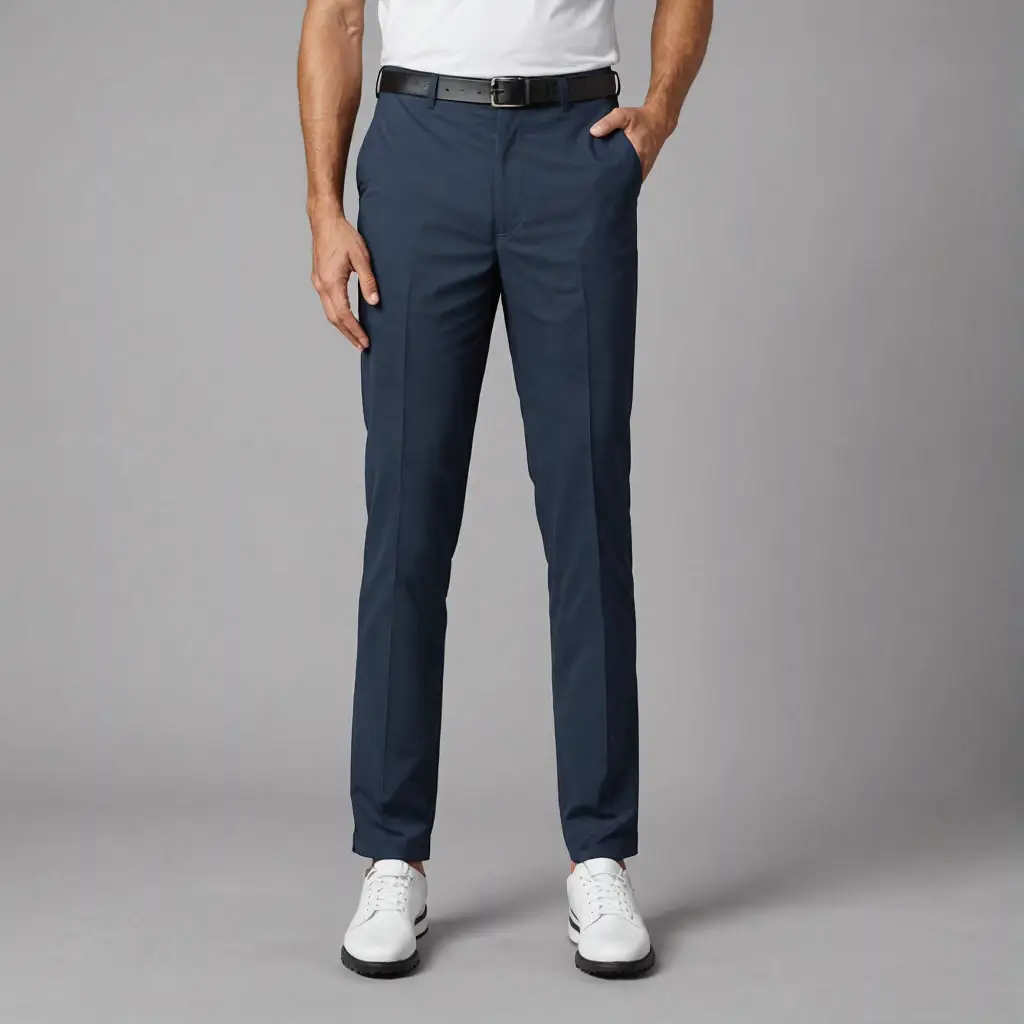 Pantalon de golf d'affaires de marque privée pantalon de golf cargo crayon léger en coton de coupe droite avec fermeture éclair sur le côté de la jambe