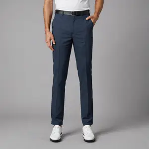 Private Label Business Golf Trousers Cotton Lightweight Straight Fit Casual Pencil Cargo Golf Pants With Side Leg Zipper