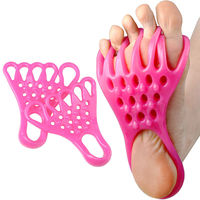 Séparateur d'orteils extensible pour soins des pieds, redresseur d'hallux valgus, bleu/rose, taille unique, TPR pour la relaxation musculaire