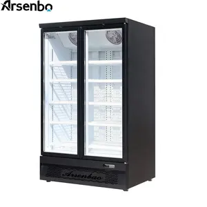 Black Color Commercial Display Freezer Meat Freezing Cooler With Factory Price