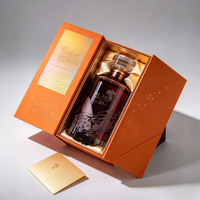 Boîte cadeau pour bouteille de vin individuelle, style livre magnétique, emballage en carton rigide avec insert en mousse EVA pour bouteille de vin rouge de 750 ml