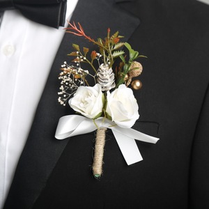 Corsage de poignet rose pour <span class=keywords><strong>demoiselle</strong></span> d'honneur, corsage de poignet pour mariage, corsage de poignet pour bal de fin d'année, fleur de revers pour homme d'honneur - Product Image 6