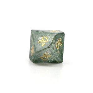 OEM ODM Bajo MOQ Juego de 10 dados poliédricos de piedra de cristal con fuente dorada personalizada para juegos de rol DND, grabados, para regalos - Product Image 5