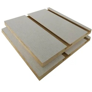Tablero <span class=keywords><strong>MDF</strong></span> ranurado de melamina moderno Hoja impermeable a prueba de humedad de grado de primera clase certificada E1 para panel de exhibición Barra de aluminio - Product Image 1