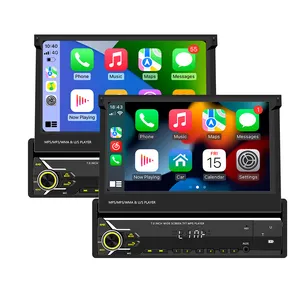 1 Din Android araba radyo 7 inç geri çekilebilir araç DVD oynatıcı oyuncu evrensel araba Stereo radyo sistemi MP5 çalar BT Wifi GPS ile