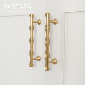 Yikang moderne solide bambou tirer laiton acrylique brossé poignée pour armoires de cuisine armoire tiroirs chambre extérieur extérieur - Product Image 6