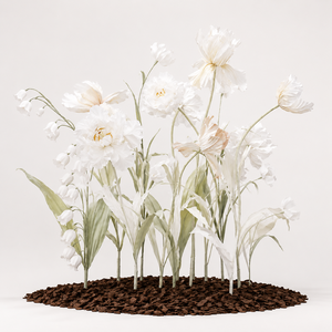 Flores Gigantes de Papel de Peonía Blanca, <span class=keywords><strong>Iris</strong></span> y <span class=keywords><strong>Lirio</strong></span> de los Valles para Instalación en Suelos, Exhibición en Eventos de Boda, Venta al por Mayor - Product Image 1