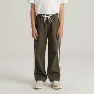 Pantalon de jogging ample en coton patchwork avec cordon de serrage pour garçons - Collection Kids Campus - Product Image 1