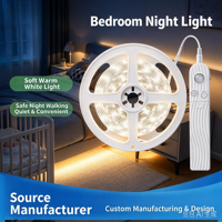 Bande lumineuse LED flexible à détecteur de mouvement infrarouge, USB, auto-adhésive, 8 mm, indice de protection IP33, veilleuse de chevet pour