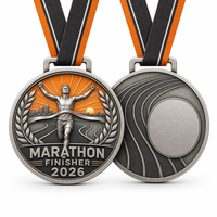 Professionele op maat gemaakte sportmedaille van zinklegering, 3D-emaille, UV-print, voor recreatie, competitie, ereprijs, awards, marathon finishermedaille