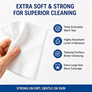 Lingettes désodorisantes pour adultes, sans rinçage, pour lit et bain, pour incontinence adulte, sans alcool, pour personnes âgées, avec logo personnalisé OEM ODM - Product Image 4