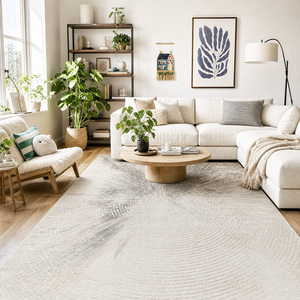 Tapis moderne abstrait résistant aux taches, facile à nettoyer, confortable, durable, tapis tissé à la machine Wilton pour salon - Product Image 1