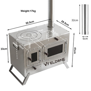 Four à pizza poêle à <span class=keywords><strong>bois</strong></span> <span class=keywords><strong>de</strong></span> luxe 9 "Portable en fonte acier inoxydable hauteur réglable conception pliante pour chauffage <span class=keywords><strong>de</strong></span> tente <span class=keywords><strong>de</strong></span> camping - Product Image 4