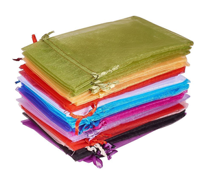 Custom Printed Large <b>Wedding</b> Organza Drawstring Tea Shoe Bag Elegant Organza Pouch Packaging Material - Product Image 4
