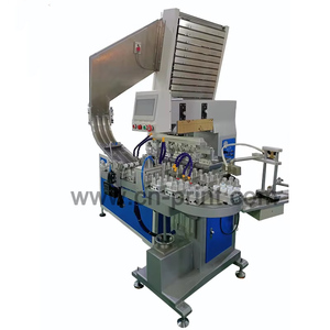 Tự động nắp chai máy in bốn màu đầy đủ tự động nắp chai Pad máy in với băng tải và logo tùy chỉnh - Product Image 1