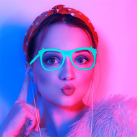 Lunettes lumineuses au néon Lunettes de fête brillent dans le noir UV Lumière noire Décorations de mariage d'anniversaire Fournitures de fête Golw