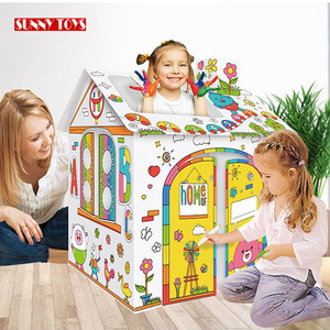 Personalizado educativo juego creativo casa pintura de <span class=keywords><strong>3d</strong></span> rompecabezas doodle de papel diy juguete para los niños - Product Image 1