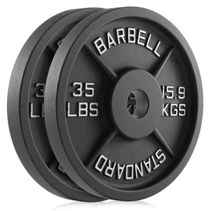 Offerta Speciale: Dischi Pesi Neri in Ghisa da 5 kg di Alta Qualità per Allenamento Fitness, Pesi Liberi a Quattro Barre per un Allenamento Efficace - Product Image 3