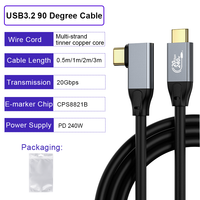 ULT-unite Cable USB Tipo-C de Carga Rápida USB3.2 240W 5A, Trenzado de PVC, Ángulo Recto de 90 Grados, en Forma de L, 0.5m 1m 2m 3m