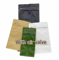 Hochwertige Maßgefertigte Ziplock-Kaffee-Verpackung Lebensmittelechter Quadratboden Tiefdruck-Bedruckter PET/AL/PE-Ventilbeutel