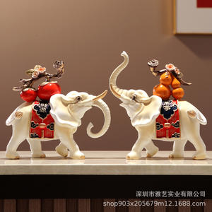 Nouvelle décoration d'intérieur en forme d'éléphant en gourde de kaki chinoise, style art populaire, pour meuble TV, cadeau - Product Image 3