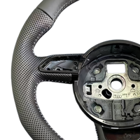 Volant en cuir à fond plat pour Audi A1 A3 A4 A5 A6 A7 A8 B7 B8 B9 B8.5 C6 C7 C8 S3 S4 S5 Q5 Q7 RS5 RS3 R8 TT TTRS