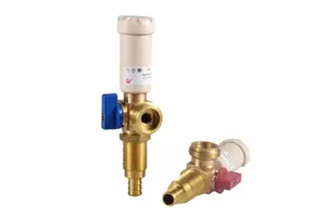 1/2" F-1807 Crimp Pex X 3/4" MHT Ball Valve With Copper Stainless Steel Plastic Water Hammer Arrester For Washing Machine