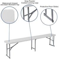 Conception Moderne Pliable Événements Portable Jardin 6FT Plastique Pliable En Demi Banc Camping