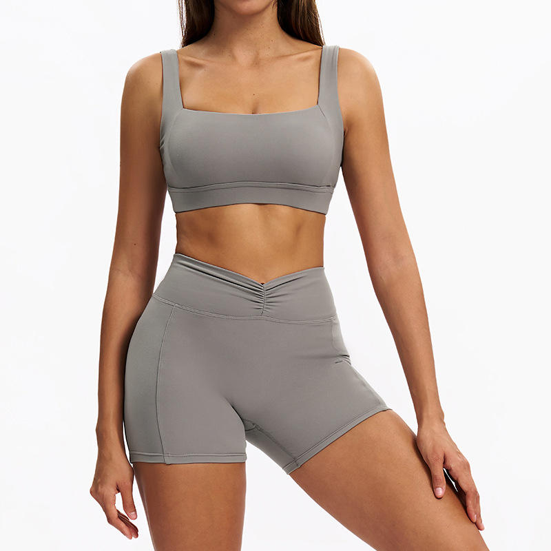 ชุดชั้นใน + กางเกงขาสั้น-สีเทา