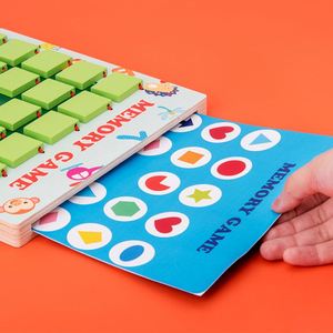Jeu de mémoire en bois parent-enfant, puzzle éducatif Montessori en bois, jouet de logique et de mémoire pour enfants - Product Image 3