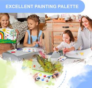Palettes de peinture en plastique blanc XinyiArt <span class=keywords><strong>Palette</strong></span> d'<span class=keywords><strong>aquarelle</strong></span> de peinture rectangulaire à 6 puits pour étudiants Plateau de support de peinture de qualité supérieure - Product Image 6