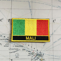 Écussons brodés drapeau national du Mali, badges en forme de bouclier et de carré, un ensemble pour la décoration de brassards et sacs à dos