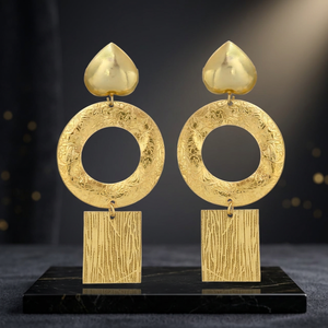 Juego de Aretes Colgantes con Diseño de Corazón, Chapados en Oro, Étnicos, Hermosos, de Diseño Clásico, para Regalo de Compromiso - Product Image 2