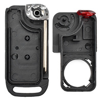 Coque de clé de voiture pliable de remplacement fiable à 2 boutons avec lame vierge non coupée pour télécommande d'entrée sans clé