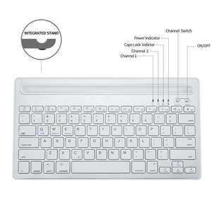 Nouveau <span class=keywords><strong>clavier</strong></span> sans fil rechargeable 2,4 GHz ultra-fin à 78 touches avec inclinaison réglable pour tablette, téléphone et PC - Product Image 4