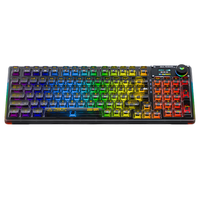 AULA F98pro Clavier mécanique transparent sans fil Tri-Mode BT avec écran de jeu Structure de joint de personnalisation RVB