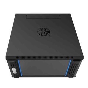 Para cableado de datos, puerta de vidrio de 19 "con marco de puerta perforado de arco, estante montado en la pared de red - Product Image 4