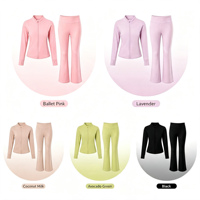 Conjunto de Danza de Invierno de 2 Piezas para Niñas, Chaqueta Deportiva de Forro Polar y Leggings Acampanados, Conjunto de Ballet Cálido para Niñas, Ropa Deportiva
