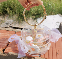 Boîte à fleurs de mariage ronde transparente en acrylique de luxe avec couvercles, boîtes à bonbons, boîte à bijoux en acrylique transparent